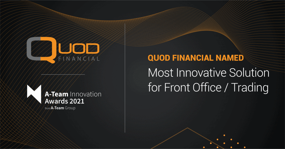 Quod Financial wins most innovative solution for front office / trading